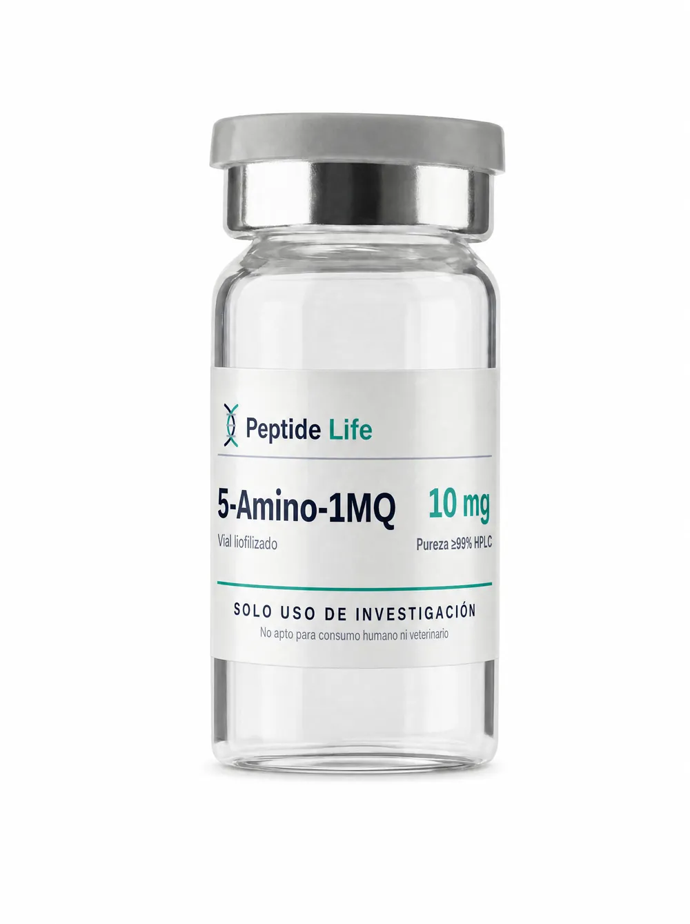 Lyophilized vial 10 mg of 5-Amino-1MQ 10 mg — research molecule focused on the modulation of nnmt and energy-metabolism pathways