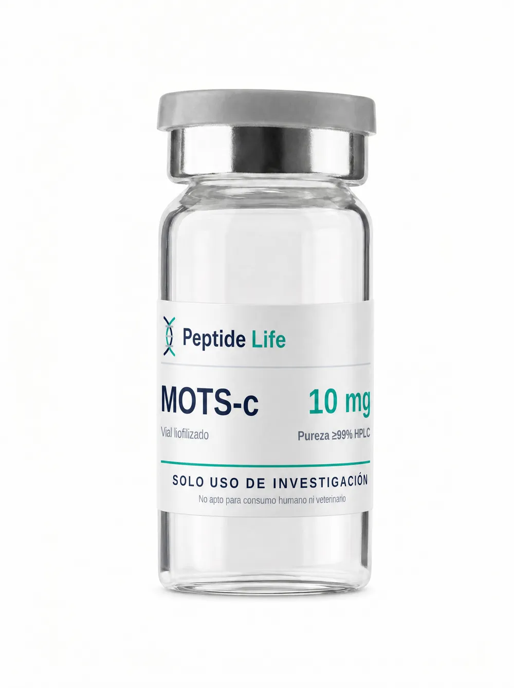 Lyophilized vial 10 mg of MOTS-c 10 mg — mitochondrial-dna-encoded peptide investigated in energy homeostasis and metabolic signaling